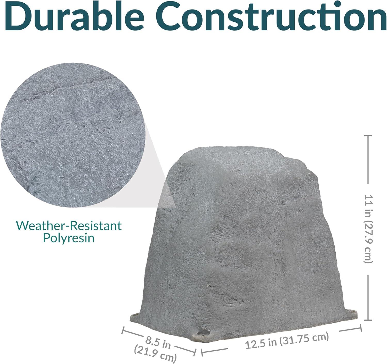 image:imageSunnydaze 35 H Polyresin Faux Landscape Rock Cover Lightweight Fake Rock Well Pump Cover for Outside Brown 2PackGray