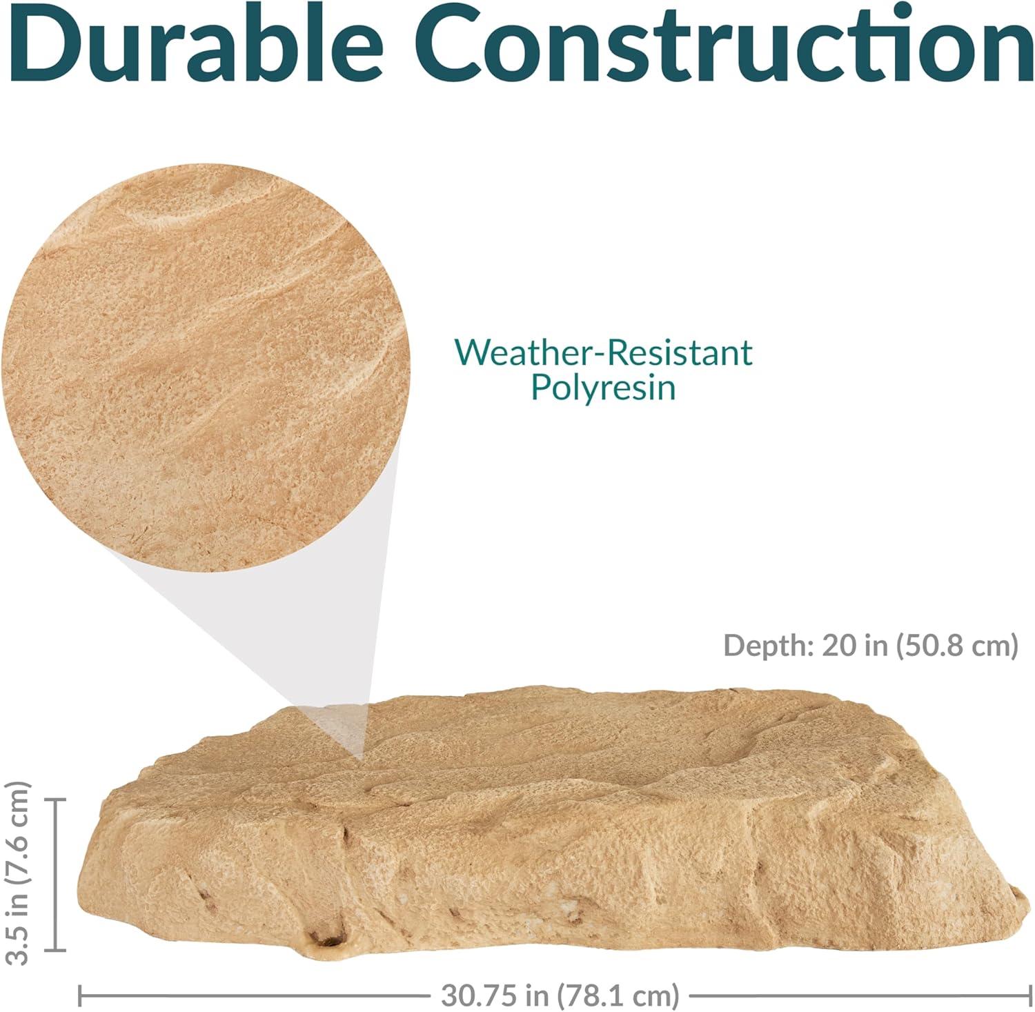 image:imageSunnydaze 35 H Polyresin Faux Landscape Rock Cover Lightweight Fake Rock Well Pump Cover for Outside Brown 2PackSand