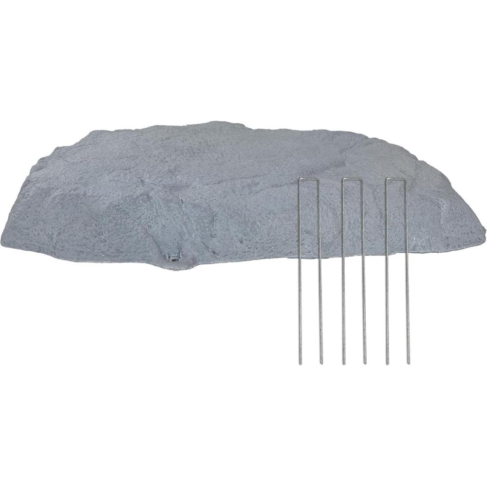 image:imageSunnydaze 11 H Polyresin Faux Landscape Rock Cover  Lightweight Fake Rock Well Pump Cover for Outside  BrownGray