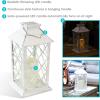 Sunnydaze Concord 11-Inch Solar LED Decorative Candle Lantern -Tabletop/Hanging Light – White