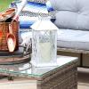 Sunnydaze Concord 11-Inch Solar LED Decorative Candle Lantern -Tabletop/Hanging Light – White