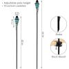 Sunnydaze Glass Patio Torch Set of 2-25 to 66-Inch – Outdoor Patio and Lawn Torches with Adjustable Height for Garden, Deck & Backyard – Blue