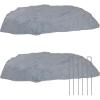 Sunnydaze 3.5” H Polyresin Faux Landscape Rock Cover – Lightweight Fake Rock Well Pump Cover for Outside – Brown – 2-Pack(Gray)