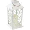 Sunnydaze Concord 11-Inch Solar LED Decorative Candle Lantern -Tabletop/Hanging Light – White