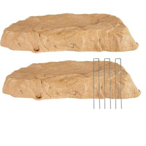 Sunnydaze 3.5” H Polyresin Faux Landscape Rock Cover – Lightweight Fake Rock Well Pump Cover for Outside – Brown – 2-Pack(Sand)