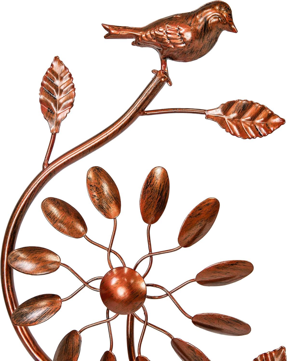 image:imageSunnydaze Metallic Pinwheel Metal Garden Wind Spinner Removable Pole Sections for Adjustable Height DualMotion Blades 845 HTwirling Twigs 48