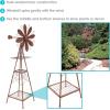 Sunnydaze 51-Inch Rustic Windmill Metal Garden Statue with Tiers – Yard Art, Lawn and Garden Sculpture Decor – Brown/Copper