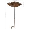 Sunnydaze Abstract Blossom Copper Bird Bath for Outside with Stake – UV-Resistant Finish – 34.25″ H