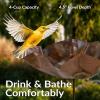 Sunnydaze Abstract Blossom Copper Bird Bath for Outside with Stake – UV-Resistant Finish – 34.25″ H
