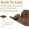 Sunnydaze Abstract Blossom Copper Bird Bath for Outside with Stake – UV-Resistant Finish – 34.25″ H
