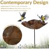 Sunnydaze Abstract Blossom Copper Bird Bath for Outside with Stake – UV-Resistant Finish – 34.25″ H