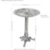 Sunnydaze Bird and Blossom Metal Bird Bath with UV-Resistant Finish – Cast Aluminum – Antique Gray – 13″