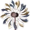 Sunnydaze Metallic Pinwheel Metal Garden Wind Spinner – Removable Pole Sections for Adjustable Height – Dual-Motion Blades – 84.5″ H(Metallic Pinwheel – 84″)