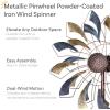 Sunnydaze Metallic Pinwheel Metal Garden Wind Spinner – Removable Pole Sections for Adjustable Height – Dual-Motion Blades – 84.5″ H(Metallic Pinwheel – 84″)