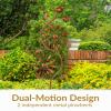 Sunnydaze Metallic Pinwheel Metal Garden Wind Spinner – Removable Pole Sections for Adjustable Height – Dual-Motion Blades – 84.5″ H(Twirling Twigs – 48″)