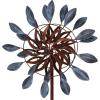 Sunnydaze Metallic Pinwheel Metal Garden Wind Spinner – Removable Pole Sections for Adjustable Height – Dual-Motion Blades – 84.5″ H(Whirling Petals – 48″)