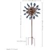 Sunnydaze Metallic Pinwheel Metal Garden Wind Spinner – Removable Pole Sections for Adjustable Height – Dual-Motion Blades – 84.5″ H(Whirling Petals – 48″)