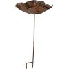 Sunnydaze Abstract Blossom Copper Bird Bath for Outside with Stake – UV-Resistant Finish – 34.25″ H