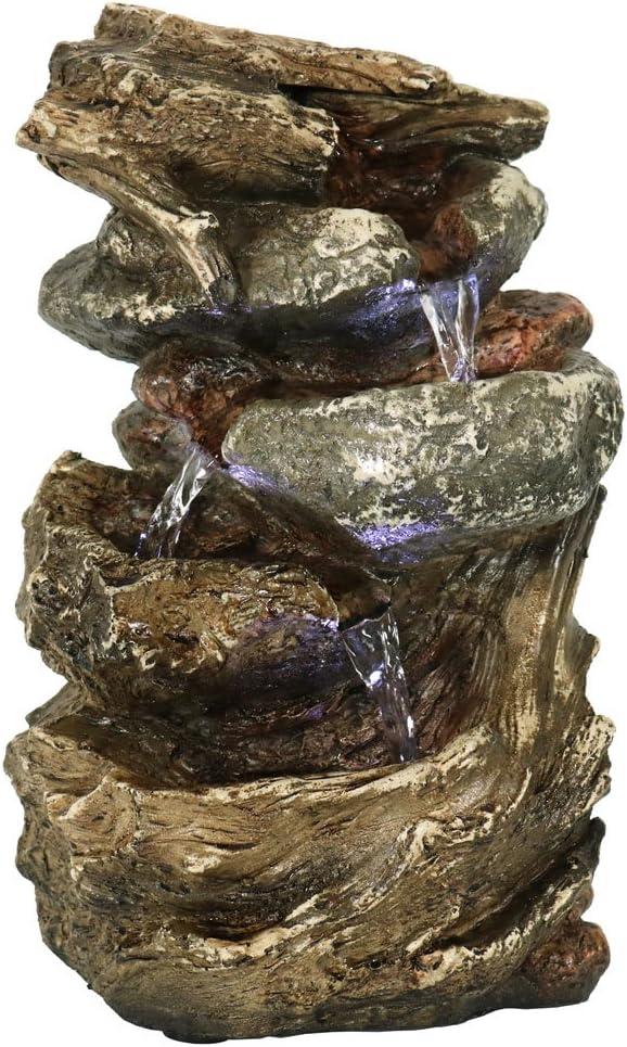 image:imageSunnydaze Tabletop Water Fountain 105 Inch Relaxing Desktop Water Fountain with LED Lights Office Bedroom Living Room