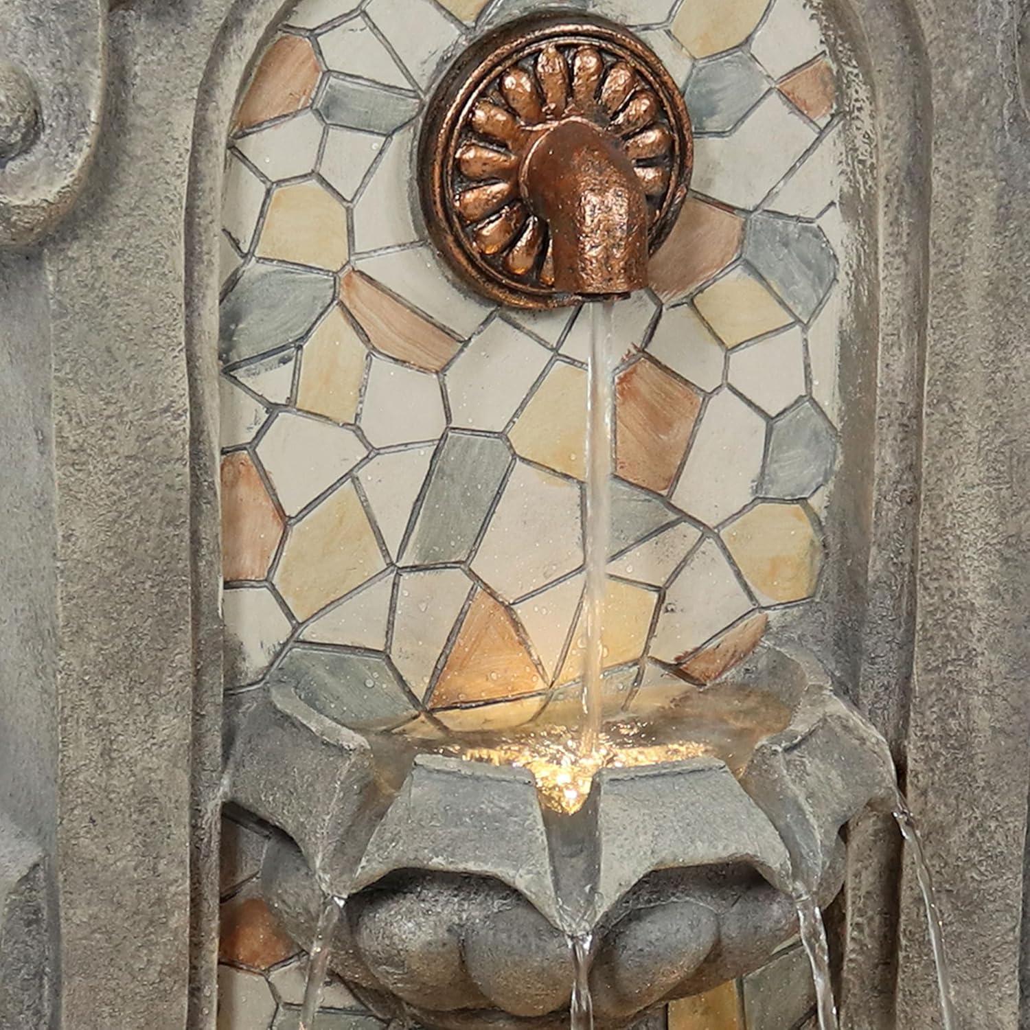 image:imageSunnydaze 27 H Enchanting Estate Polyresin Wall Standing Fountain Flat Back Wall Fountain for The Patio Deck or Yard