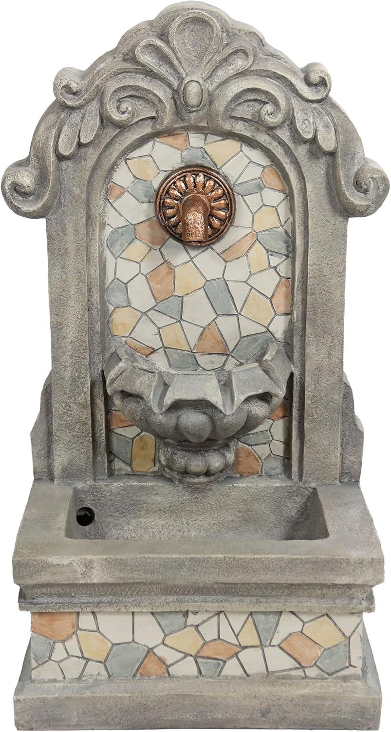 image:imageSunnydaze 27 H Enchanting Estate Polyresin Wall Standing Fountain Flat Back Wall Fountain for The Patio Deck or Yard