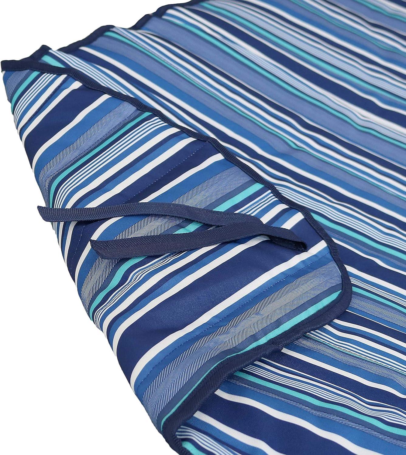 image:imageSunnydaze Polyester Quilted Hammock Pad and Pillow Set WeatherResistant Breakwater StripeBreakwater Stripe