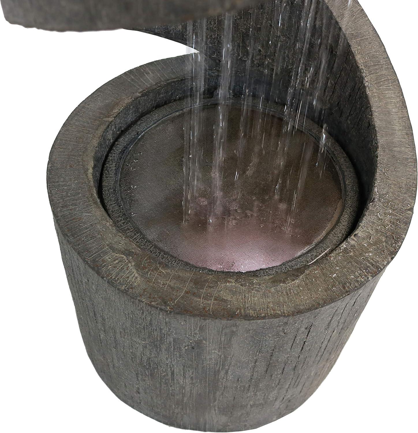 image:imageSunnydaze Showering Spiral Electric Water Fountain with LED Light 31Inch for Garden Patio or Yard