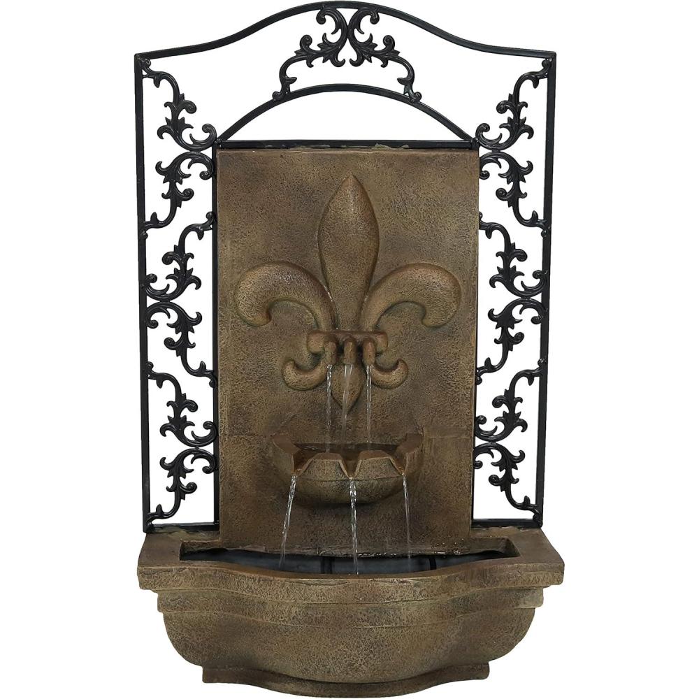 image:imageSunnydaze 27 Outdoor Wall Water Fountain with Pump  Florentine Stone  Messina  ElectricFlorentine Stone