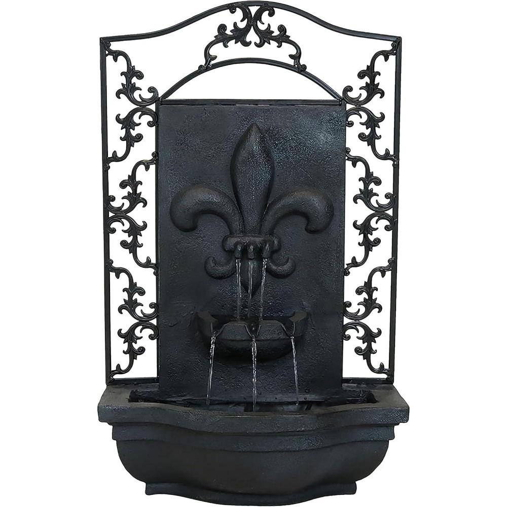 image:imageSunnydaze 27 Outdoor Wall Water Fountain with Pump  Florentine Stone  Messina  ElectricLead