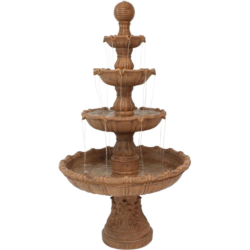 image:imageSunnydaze 80Inch H Outdoor Water Fountain with Ball Top  Large Tiered Water Feature for The Patio or Backyard