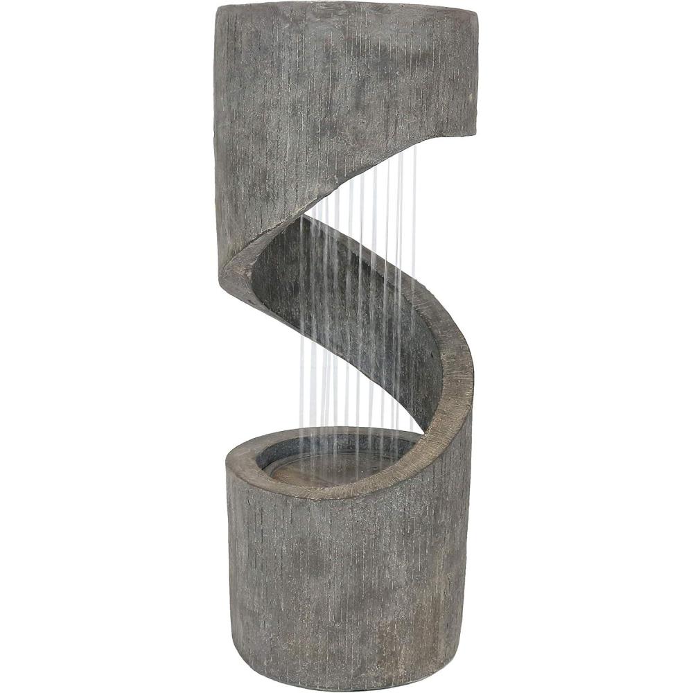 image:imageSunnydaze Showering Spiral Electric Water Fountain with LED Light 31Inch for Garden Patio or Yard