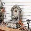 Sunnydaze 27″ H Enchanting Estate Polyresin Wall Standing Fountain – Flat Back Wall Fountain for The Patio, Deck, or Yard