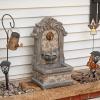Sunnydaze 27″ H Enchanting Estate Polyresin Wall Standing Fountain – Flat Back Wall Fountain for The Patio, Deck, or Yard