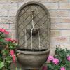 Sunnydaze 27″ Outdoor Wall Water Fountain with Pump – Florentine Stone – Messina – Electric(French Limestone)