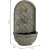 Sunnydaze 27″ Outdoor Wall Water Fountain with Pump – Florentine Stone – Messina – Electric(French Limestone)