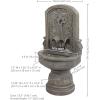 Sunnydaze 37.5″ H Lovely Lily Polyresin Wall Standing Fountain – Flat Back Pedestal Fountain for The Patio, Deck, or Yard