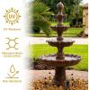 Sunnydaze 80-Inch H Outdoor Water Fountain with Ball Top – Large Tiered Water Feature for The Patio or Backyard