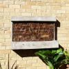 Sunnydaze Ancient Wall 24-Inch Polyresin Wall-Mounted Outdoor Fountain – Electric Submersible Pump – 3-Gallon Water Capacity Brown