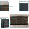 Sunnydaze Ancient Wall 24-Inch Polyresin Wall-Mounted Outdoor Fountain – Electric Submersible Pump – 3-Gallon Water Capacity Brown