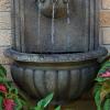 Sunnydaze Florence 27-Inch Polystone Outdoor Wall Water Fountain – Electric Submersible Pump – Florentine Stone Finish(Florentine Stone Finish)