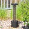 Sunnydaze Glittering Rain Outdoor Water Fountain with Lights – Zinc – 41.25-Inch – Includes Warm White LED Lights