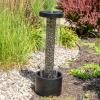 Sunnydaze Glittering Rain Outdoor Water Fountain with Lights – Zinc – 41.25-Inch – Includes Warm White LED Lights