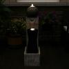 Sunnydaze Modern Artistry 35-Inch Outdoor Water Fountain – LED Lights – Electric Submersible Pump with Adjustable Flow