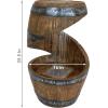 Sunnydaze Spiraling Barrel 25-Inch Outdoor Water Fountain with LED Lights – Electric Submersible Pump with Adjustable Flow