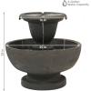 Sunnydaze Streaming Falls 2-Tier Outdoor Water Fountain – 25-Inch for Garden, Patio or Yard – Brown