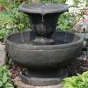 Sunnydaze Streaming Falls 2-Tier Outdoor Water Fountain – 25-Inch for Garden, Patio or Yard – Brown
