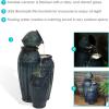 Sunnydaze Tour de Vase Ceramic 27-Inch Outdoor Water Fountain – LED Lights – Electric Submersible Pump with Adjustable Flow