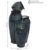 Sunnydaze Tour de Vase Ceramic 27-Inch Outdoor Water Fountain – LED Lights – Electric Submersible Pump with Adjustable Flow