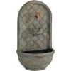 Sunnydaze 27″ Outdoor Wall Water Fountain with Pump – Florentine Stone – Messina – Electric(French Limestone)