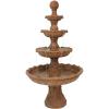 Sunnydaze 80-Inch H Outdoor Water Fountain with Ball Top – Large Tiered Water Feature for The Patio or Backyard